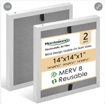 Montemono 14X14X1 Merv 8 Washable Reusable Electrostatic Furnace Filter Open. Price: $41.99.