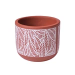 Fine Living 4 Inch Terracotta Pot With White Leaf Pattern Boho Ceramic Planter New. Price: $19.94.