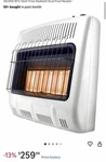 Mr. 30,000 Btu Vent-free Radiant Heater, Dual Fuel,natural GAS,LP,F299201 New. Price: $199.00.