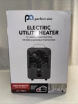 New Perfect Aire, Electric Utility Space Heater, 5118 Btus, 160SQ. Ft. 1PHF12 Open. Price: $34.97.
