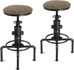Industrial Vintage Barstool Set Of 2 - Pu Leather Fire Hydrant Design New. Price: $261.99.
