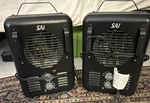 Sai DQ1409 Portable Electric Floor Heater, 1500W, Black, Fan, Settings X2 Open. Price: $30.00.
