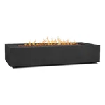 Real Flame Aegean 70" Stainless Steel Rectangle Propane Fire Table Black New. Price: $2391.30.