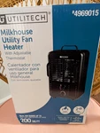 Utilitech Milkhouse Utility Fan Heater With Adjustable Thermostat #4969015 Nib New. Price: $29.50.